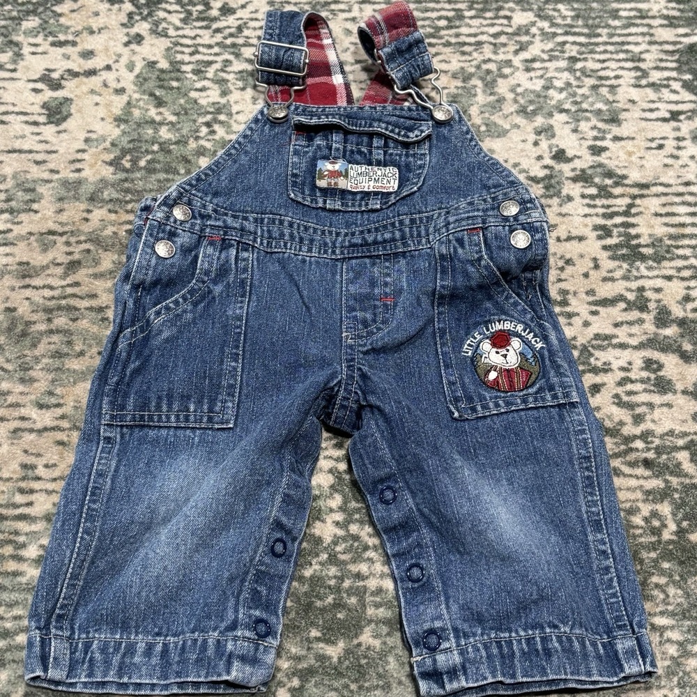Vintage Koala Kids denim Lumberjack baby overalls 3/6 Months